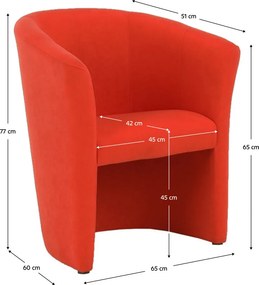 Kreslo Cubali (micro oranžová). Vlastná spoľahlivá doprava až k Vám domov. 772624