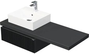 Skrinka do kúpeľne s umývadlom Intedoor DESK 3D čierna matná 130,5 x 44,4 x 50,2 cm DE 54 3D 130 L STORM 1Z A9276