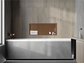 Mexen X-Wall-R, polica na zapustenie s prírubou  75 x 30 cm, medená matná - 19C0753010