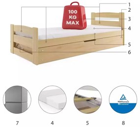 Vyklápacia posteľ ERNIE 200x90 borovica