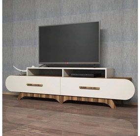 TV stolík/skrinka Florian (orech + krémová). Akcia -17%. Vlastná spoľahlivá doprava až k Vám domov. 1088858