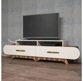 TV stolík/skrinka Florian (orech + krémová). Akcia -20%. Vlastná spoľahlivá doprava až k Vám domov. 1088858