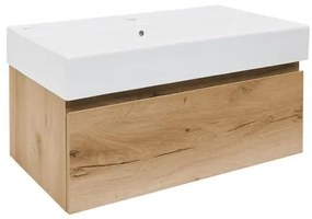 Kúpeľňová skrinka s umývadlom SAT B-Way 79x30x45 cm dub BWAY80OAKU2, 1 ks