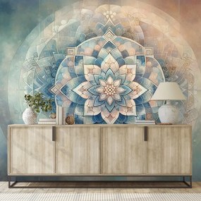 Samolepiaca tapeta mandala v pastelových tónoch