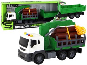 LEAN TOYS Nákladné auto so žeriavom 1:16– zelená