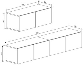 OBÝVACIA STENA ELEGANTE MINI BETÓN LED
