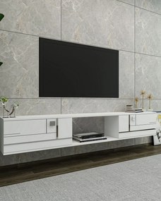 TV stolík/skrinka Arenden (biela + strieborná). Akcia -17%. Vlastná spoľahlivá doprava až k Vám domov. 1127736