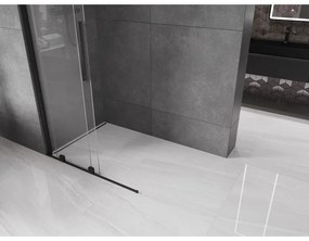 Mexen Velar, posuvné dvere do otvoru typ Walk-In 80 cm, 8mm číre sklo, čierna matná, 871-080-000-03-70