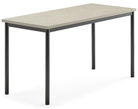 Stôl SONITUS, 1400x600x720 mm, linoleum - svetlošedá, antracit