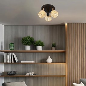 Bodové svietidlo DUBAI 3xE14/40W/230V pr. 36 cm čierna/zlatá