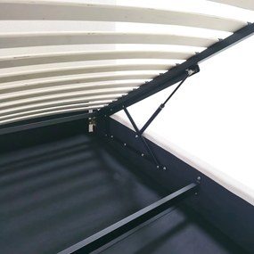 Dvoulůžková čalouněná postel Yunar 180x200 s roštem a úložným prostorem béžová