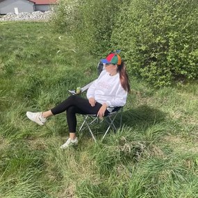 Skladacia rybárska stolička - čierna / sivá