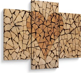 Obraz - Srdce z dreva (90x60 cm)