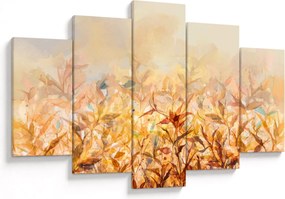 Obraz - Listy vo farbách jesene, olejomaľba (150x105 cm)