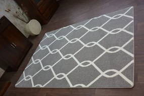 Koberec SKETCH F934 Sivo / Biely trellis