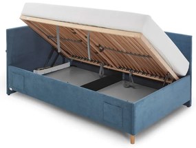 Modrá rohová detská posteľ s úložným priestorom 120x200 cm Cool – Meise Möbel