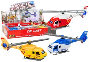 LEAN TOYS Záchranársky vrtuľník, kovový – 3 typy