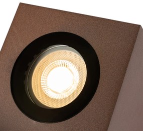 Priemyselné záhradné reflektorové svetlo hrdzavohnedé štvorcové IP65 AR111 - Lennard