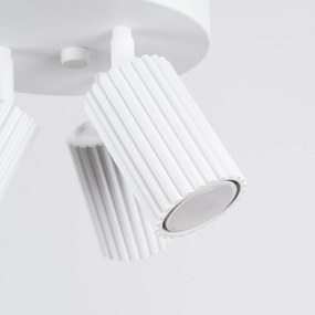 Stropné svietidlo Karbon, 3x biele kovové tienidlo, (možnosť polohovania)