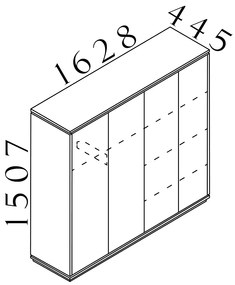 Vysoká šatníková skriňa Creator 162,8 x 44,5 x 150,7 cm, antracit / biela