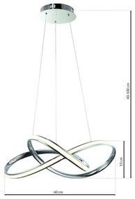 Závesné LED svietidlo Cappio, 1x LED 36w, 4000k, ch