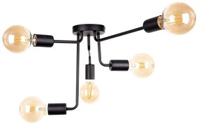 Keter Lighting Prisadený luster NIXO 5xE27/60W/230V čierna NA0322