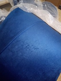 AKCIA Jedálenská stolička MANGO VELVET s čiernymi nohami, modrá II. akosť