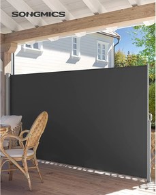 Bočná výsuvná markíza na balkón, terasu a záhradu 300 x 160 cm, dymovo šedá