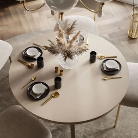 OKRÚHLY ROZKLADACÍ JEDÁLENSKÝ STÔL EWALD KAŠMÍR MATNÝ 100/140 cm