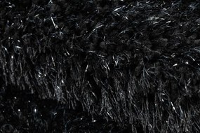 Kúpeľňový koberček SYNERGY glamour / lurex, čierny kruh