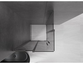 Mexen Velar L Duo, sprchový kút s posuvnými dverami 80 x 80 cm, 8mm šedé sklo, brúsený grafit, 871-080-080-02-43-95