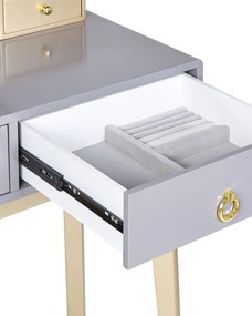 Toaletný stolík Fedro (sivá + zlatá) (s LED osvetlením). Vlastná spoľahlivá doprava až k Vám domov. 1075089