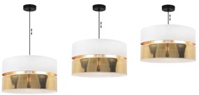 Závesné svietidlo Asti2, 1x PVC/biele textilné tienidlo, (fi 40cm), g, b