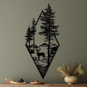 Nástěnná kovová dekorace Deer I. černá