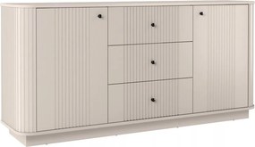 Komoda so zásuvkami Vesper 160 cm - kašmír / čierne úchytky