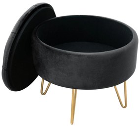 Taburet ROCA samet černý