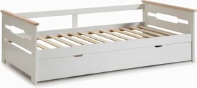 Biela detská posteľ z borovicového dreva s výsuvným lôžkom 90x190 cm Elisa - Marckeric
