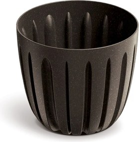 Plastový kvetináč WARIOS ECO WOOD kávový matný