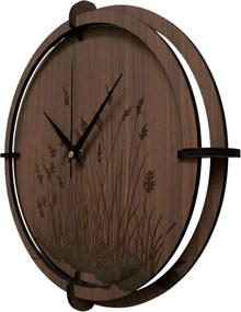 Drevené nástenné hodiny – motív lesa | SENTOP HDF0587-ORECH-WENGE