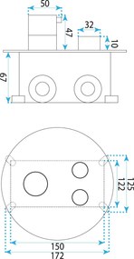 Rea Lungo Diamond, podomietková sprchová súprava + BOX, zlatá lesklá, REA-P6965