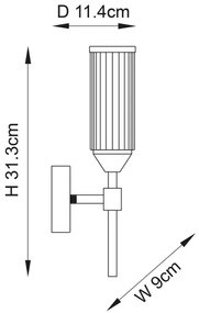 Endon 106258 - Nástenné svietidlo TOUR 1xG9/3W/230V mosadz