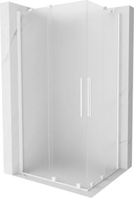 Mexen Velar Duo, sprchový kút s posuvnými dverami 100 x 90 cm, 8mm sklo námraza, biela matná, 871-100-090-32-20