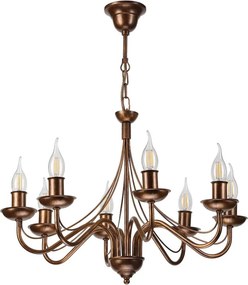 Luster na retiazke ANTON 8xE14/60W/230V bronzový