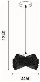 Luster na lanku 1xE27/40W/230V čierna