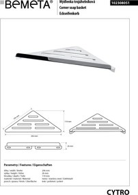 Bemeta Design CYTRO: Polička, do sprchy, rohová - 102308051