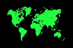 Samolepiaca tapeta zelená mapa na čiernom pozadí - 225x150