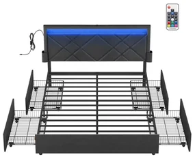 Manželská postel s LED osvetlením RMB827G02