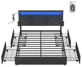 Manželská postel s LED osvetlením RMB827G02