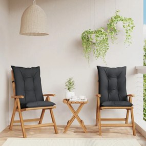 Sklápacie záhradné stoličky a podložky 2 ks tíkový masív 3196455