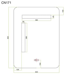 Mereo Mereo, LED zrkadlo hranaté 60x80 cm z ráme z brúsenej ocele, MER-CN171S